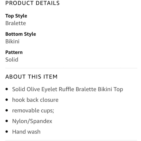 Chelsea & Violet Olive Bikini Top Size Large - Picture 4 of 9